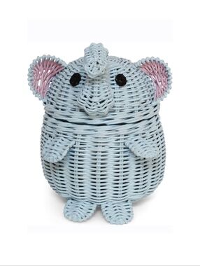 Elephant Rattan Small Storage Basket With Lid 